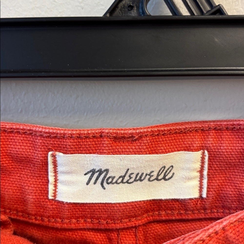 Madewell Orange Red Denim slim Emmett wide leg - Picture 2 of 7